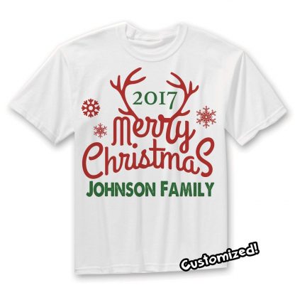 date and Name Christmas Customised Shirts
