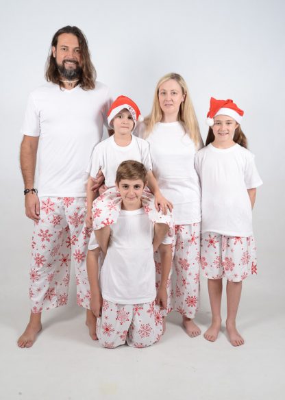 White and Red Snowflake Jammies Family 2