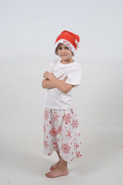 White and Red Snowflake Jammies Kid