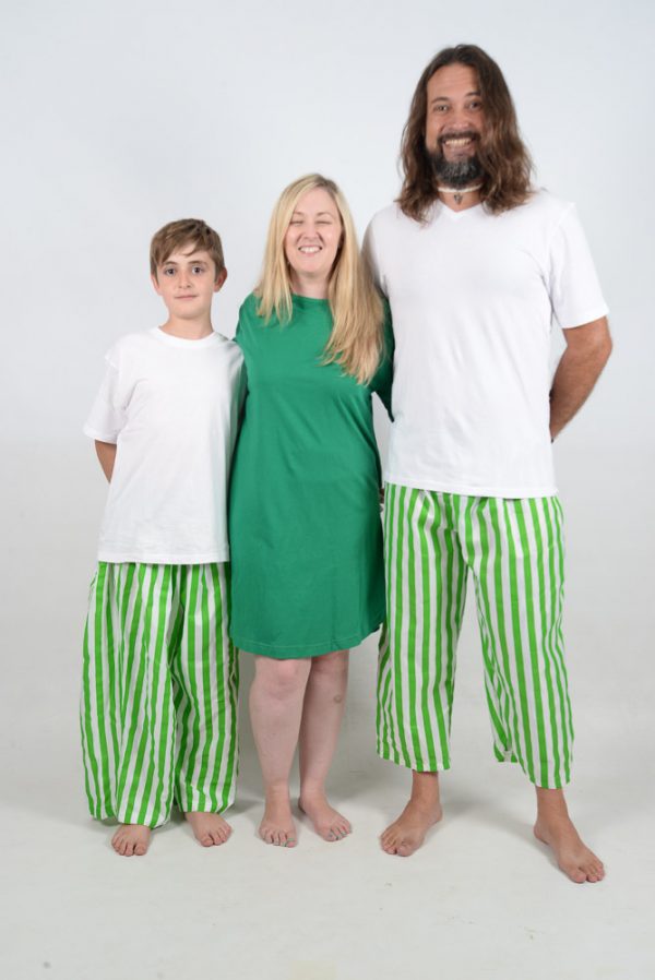 Green and White Stripes Jammies 2