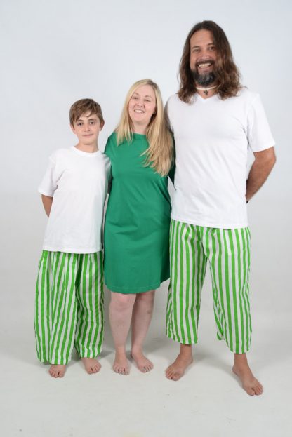 Green and White Stripes Jammies